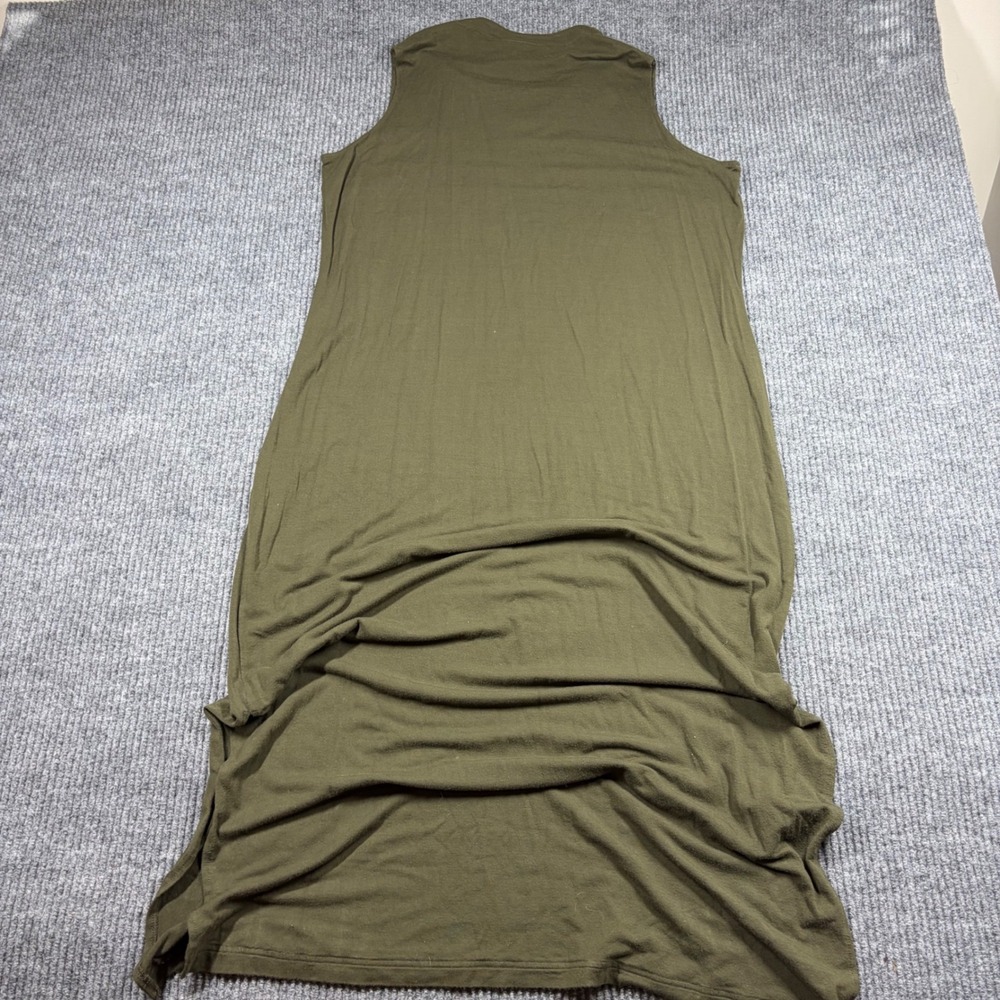 Venezia Dress Womens 14/16 Olive Green Sleeveless V-Neck Maxi Rayon Spandex